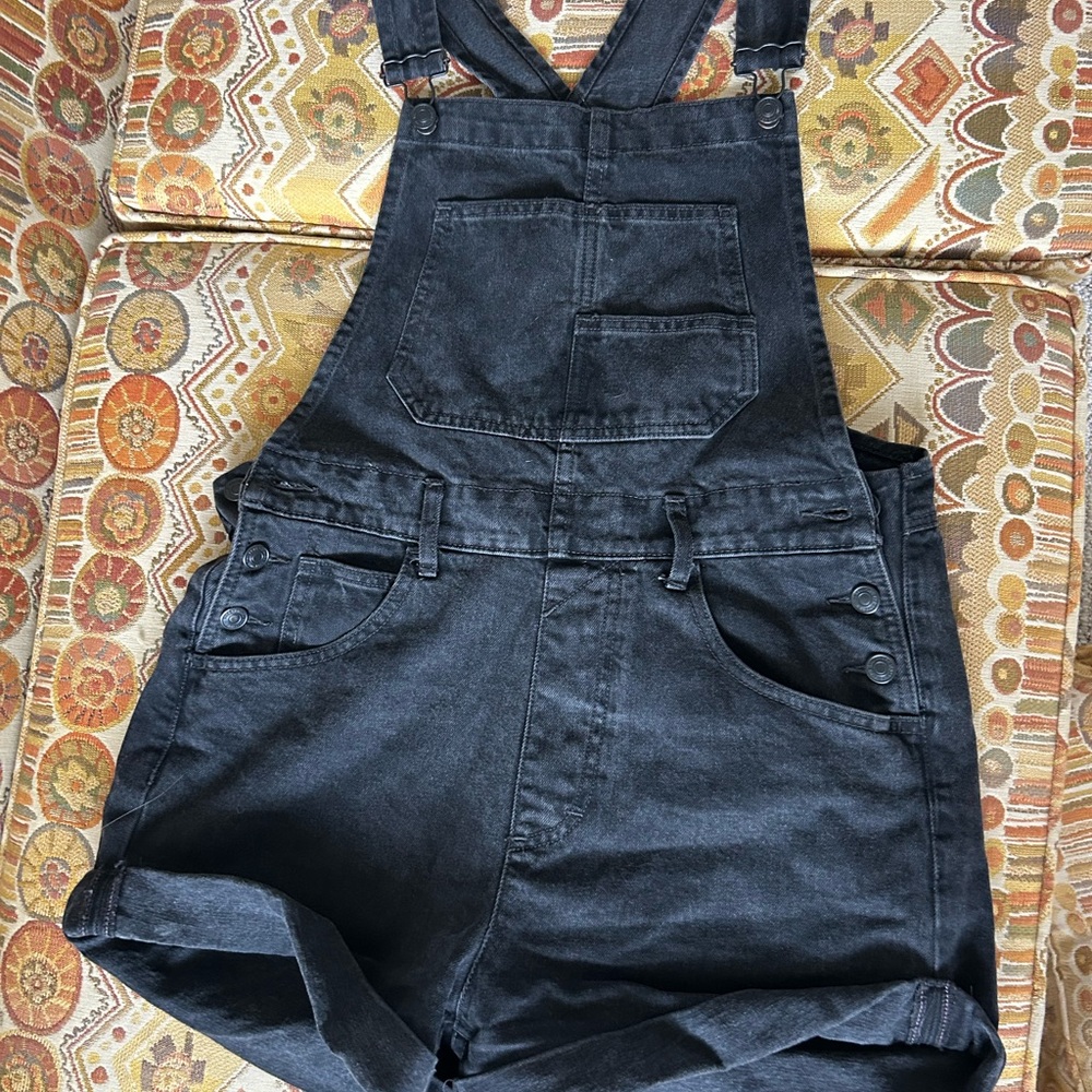 We The Free Charcoal Denim Overalls